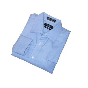CLEARANCE Nordstrom Men's Shop Blue and White Check Dress Shirt Size 16/34